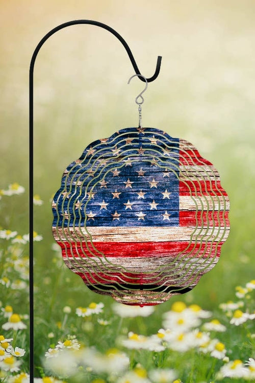 Patriotic USA American Flag Home Decor Wind Spinner