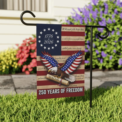 250 Years of Freedom Patriotic Garden Flag | Eagle & Flag Design