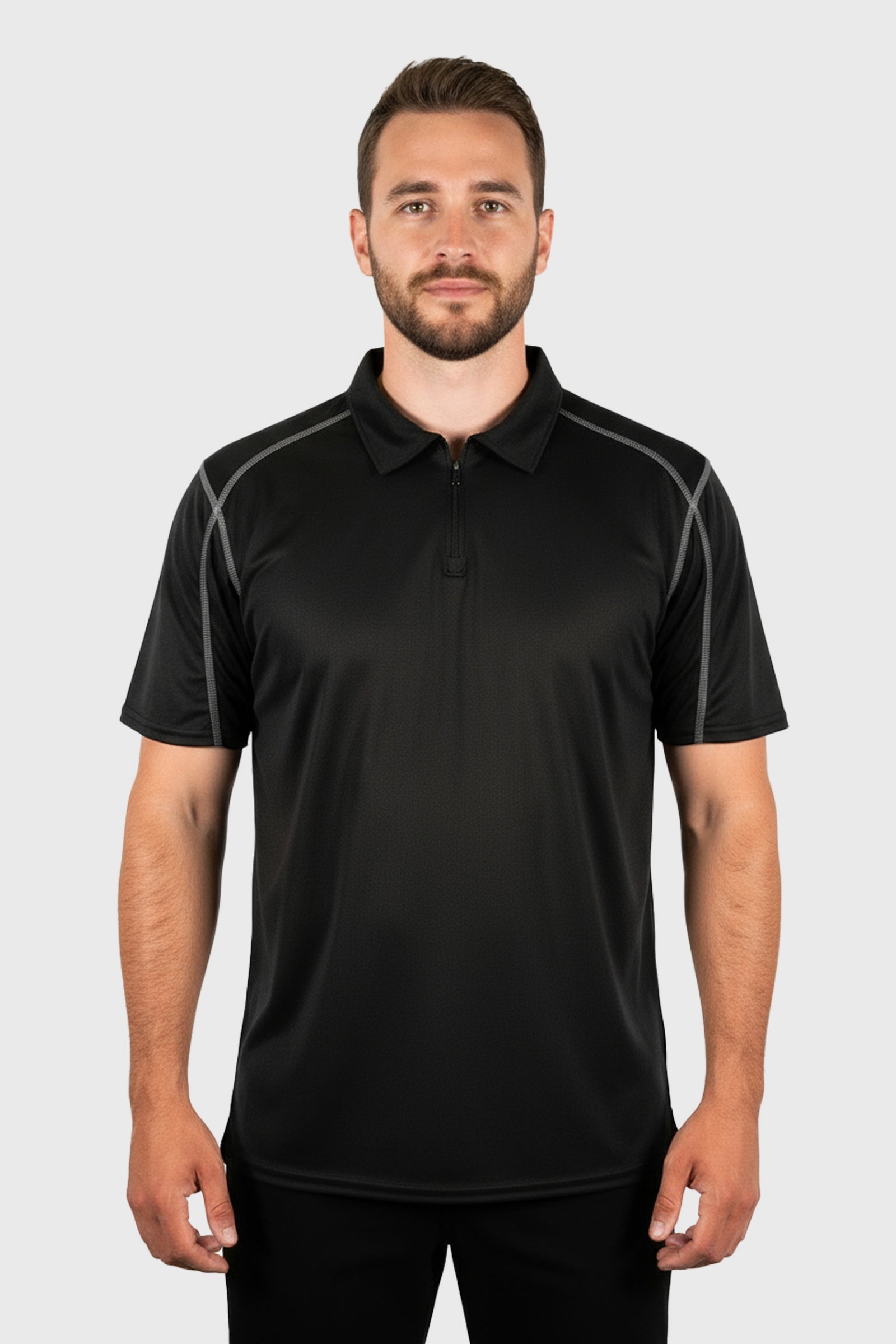 Microtech™ Loose Fit 1/4 Zip Polo Shirt by WSI Sportswear