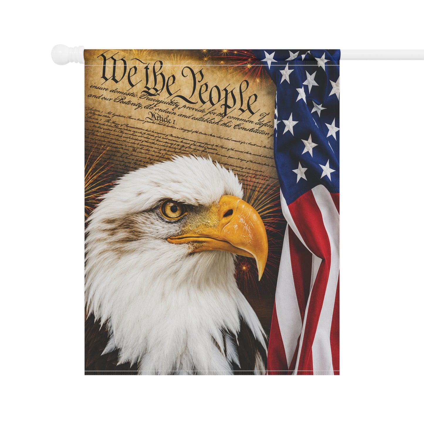 Patriotic Eagle Garden Flag – "We the People" USA House Banner