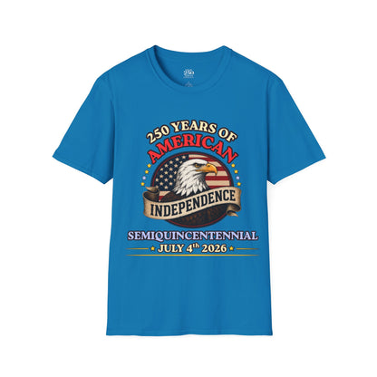 250 Years of American Independence T-Shirt — Patriotic Eagle July 4th Tee