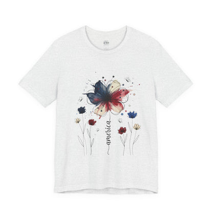 America 250 Watercolor Floral Graphic Tee – Women's