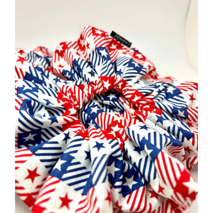 Gingham Stars Patriotic Oversized Scrunchie