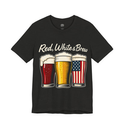 America 250 Red White Brew Beer Tee — Patriotic 4th of July T-Shirt