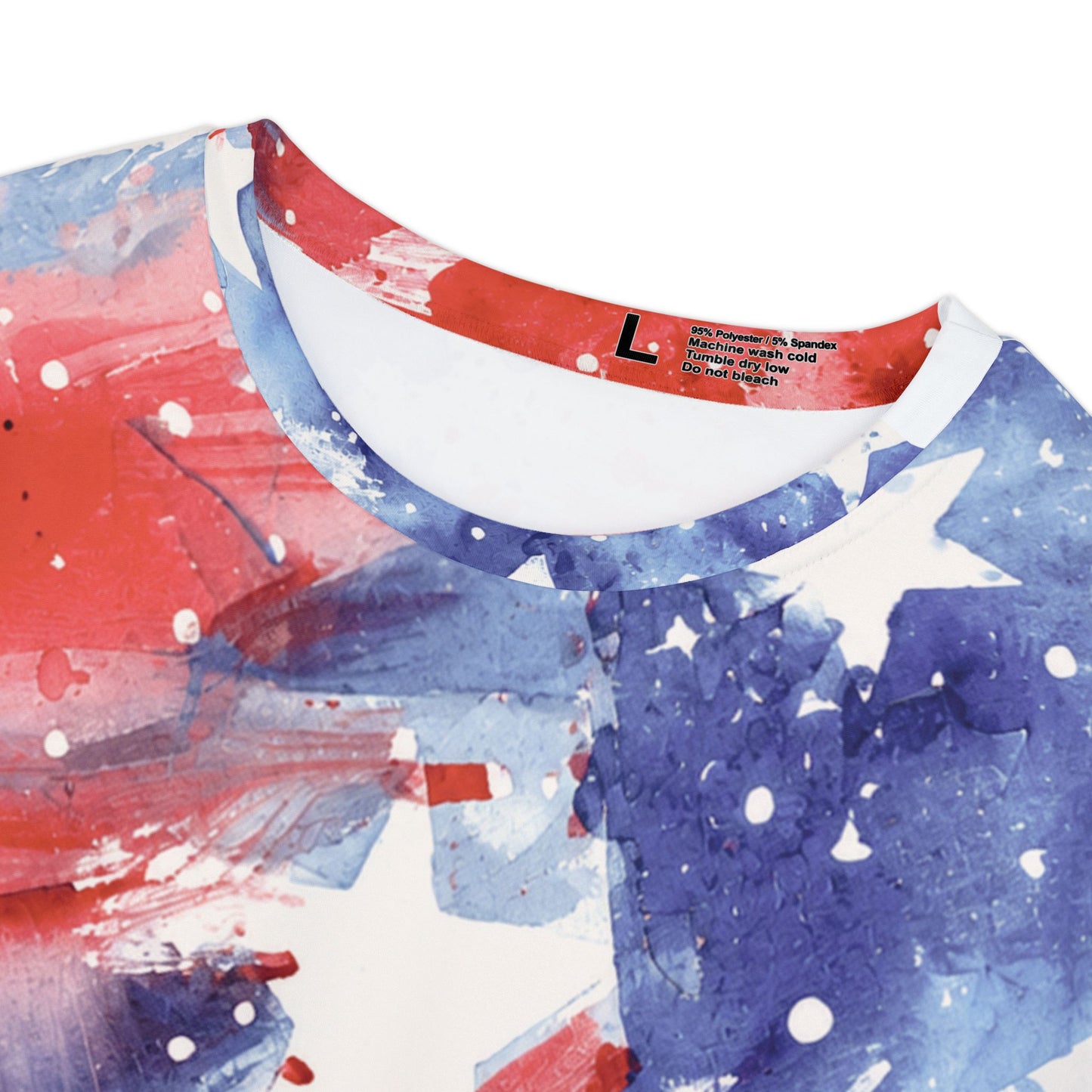 Women's All-Over Print Tee — Patriotic Watercolor Stars & Stripes Shirt