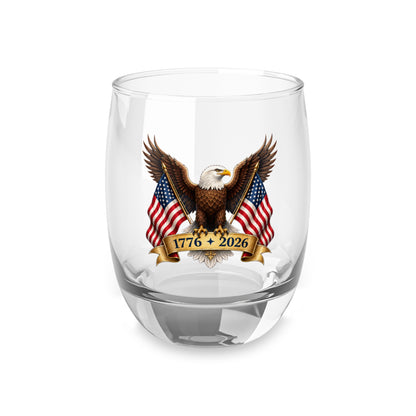 America 250 Eagle Flag Whiskey Glass — 1776–2026, 6 oz