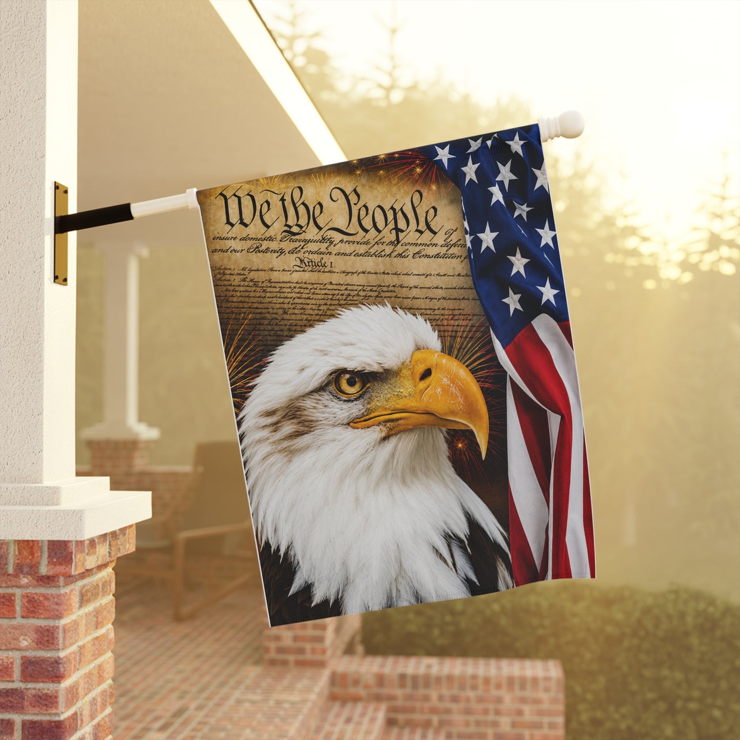 Patriotic Eagle Garden Flag – "We the People" USA House Banner