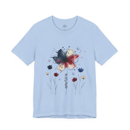 America 250 Watercolor Floral Graphic Tee – Women's