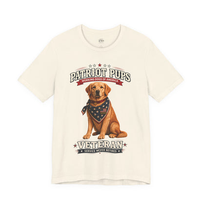 Scout the Veteran T-Shirt | Patriot Pups™ | Service Never Retires