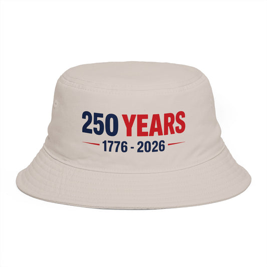 Patriotic Cotton Bucket Hat – Reinforced Brim, One Size, 4 Colors