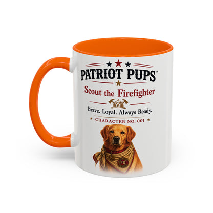 Scout the Firefighter Accent Mug | Patriot Pups™ | Brave. Loyal. Always Ready