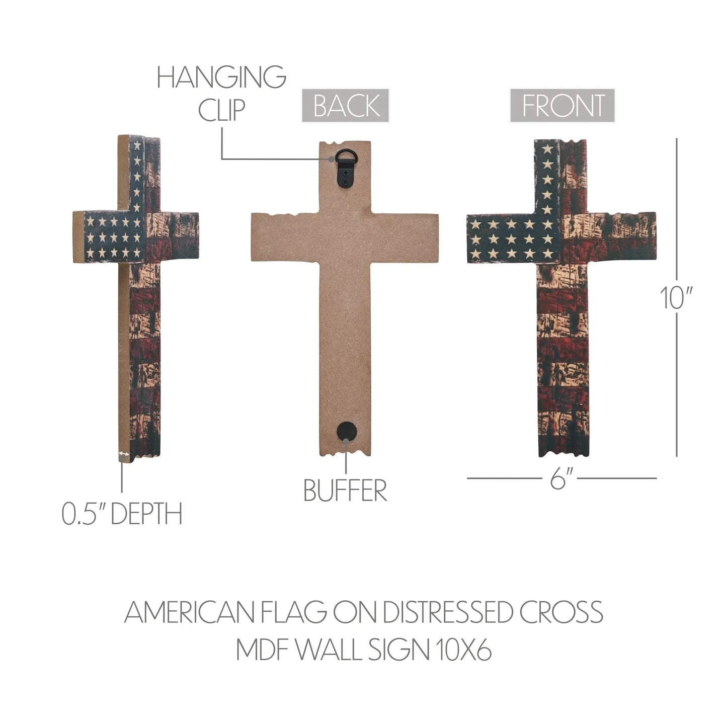 DISTRESSED AMERICAN CROSS