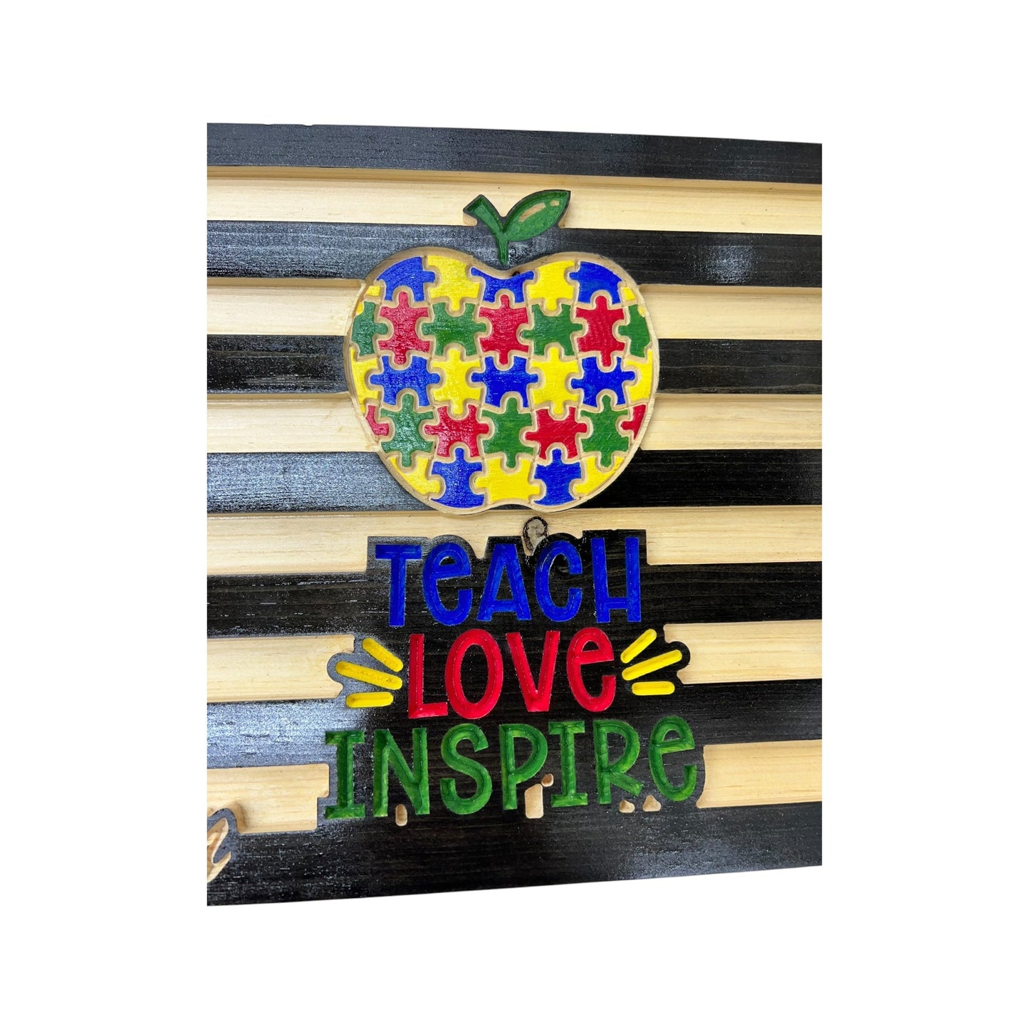 Wooden American Flag for Teachers with Personalized Engraving
