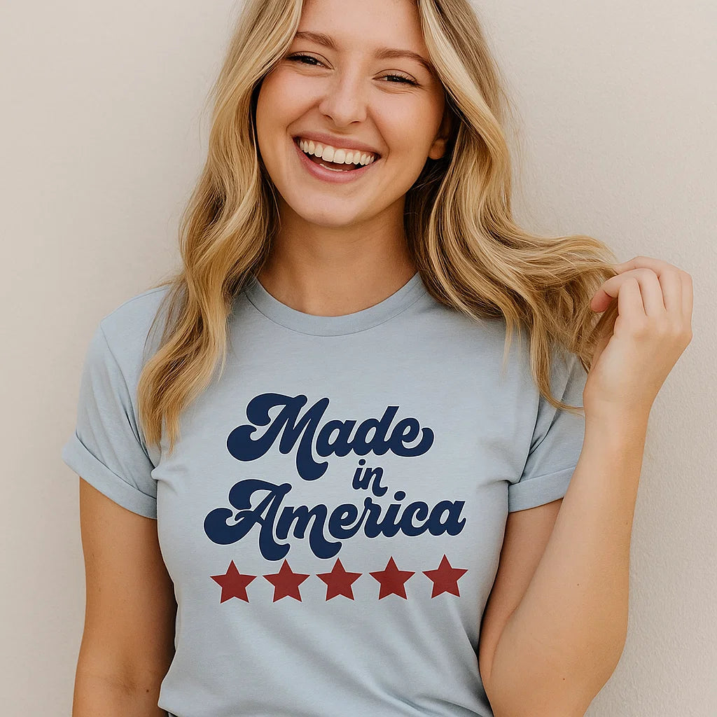 Made in America T-Shirt, Patriotic, Stars, USA