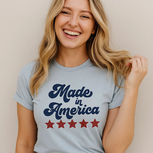 Made in America T-Shirt, Patriotic, Stars, USA