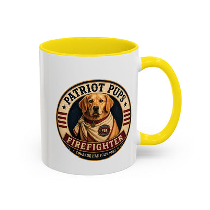Scout the Firefighter Accent Mug | Patriot Pups™ | Brave. Loyal. Always Ready