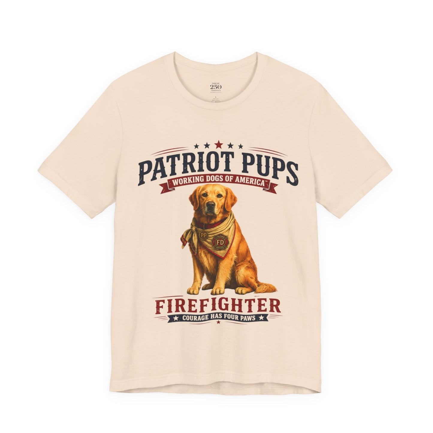 Scout the Firefighter T-Shirt | Patriot Pups™ | Courage Has Four Paws