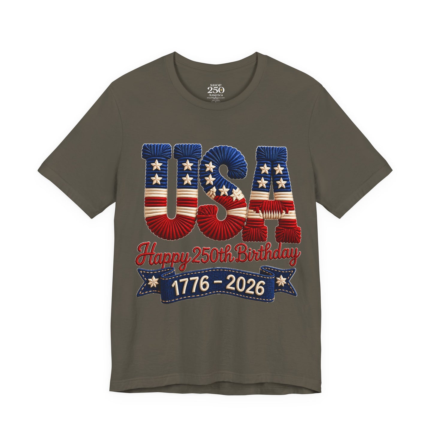 America 250 Distressed Flag Tee — 1776 to 2026 Patriotic Birthday Shirt