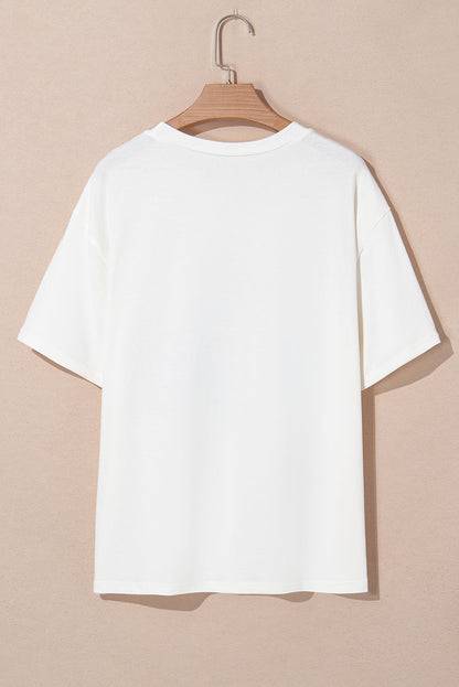 Sky Blue USA Graphic Crewneck Plus Size Patriotic Tee