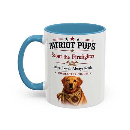 Scout the Firefighter Accent Mug | Patriot Pups™ | Brave. Loyal. Always Ready