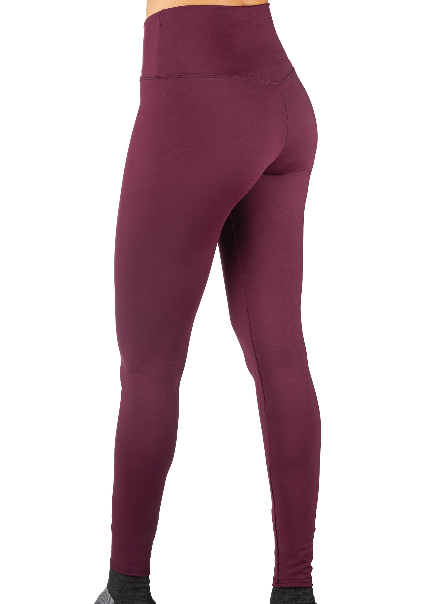 Burgundy Cross Over Waistband Legging by WSI Sportswear, alternate view 2