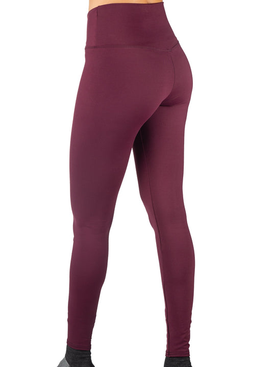 Burgundy Cross Over Waistband Legging by WSI Sportswear, alternate view 2