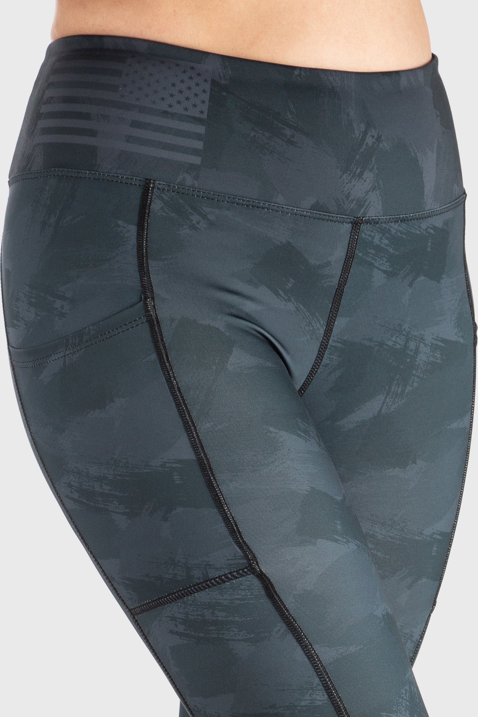 Blackout Camo Pocketed Legging by WSI Sportswear, alternate view 4