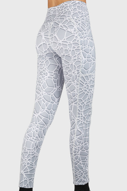 Crackle Wide Waistband Pocketed Leggings by WSI Sportswear, alternate view 2