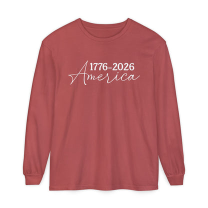 America 1776–2026 Long Sleeve Shirt — Patriotic Anniversary Tee