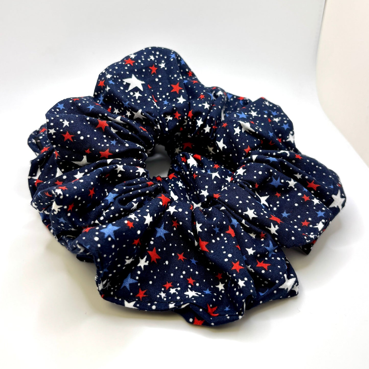 Navy Stars Patriotic Oversized Scrunchie