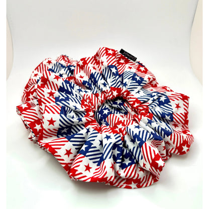 Gingham Stars Patriotic Oversized Scrunchie