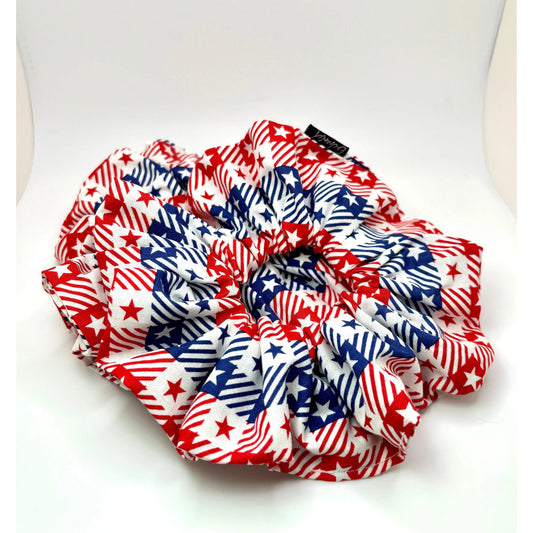 Gingham Stars Patriotic Oversized Scrunchie