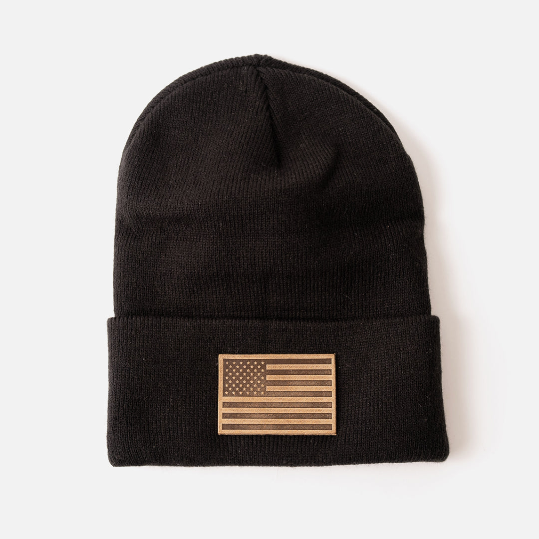 American Flag Knit Beanie – Warm Patriotic Winter Hat