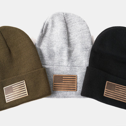 American Flag Knit Beanie – Warm Patriotic Winter Hat