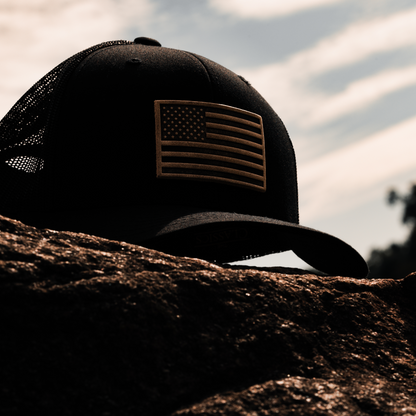 American Flag Hat – Full Grain Horween Leather Patch