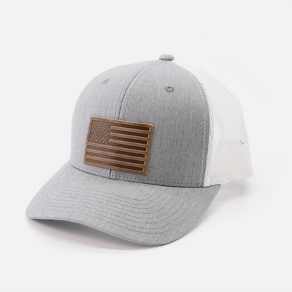American Flag Hat – Full Grain Horween Leather Patch