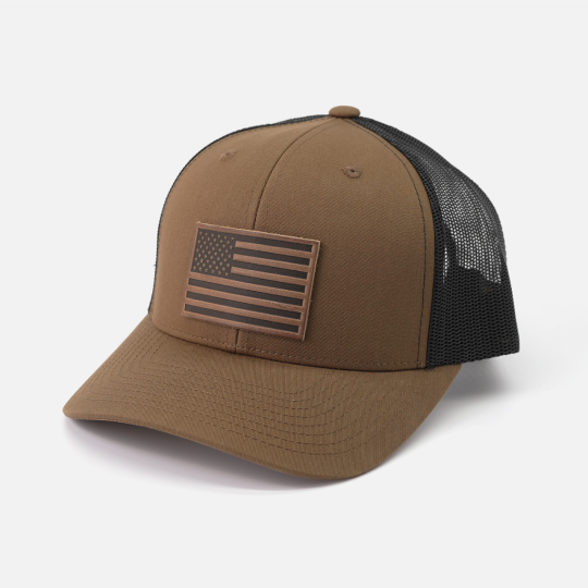 American Flag Hat – Full Grain Horween Leather Patch