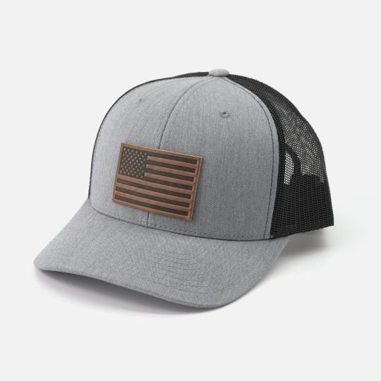 American Flag Hat – Full Grain Horween Leather Patch