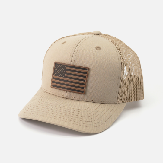 American Flag Hat – Full Grain Horween Leather Patch