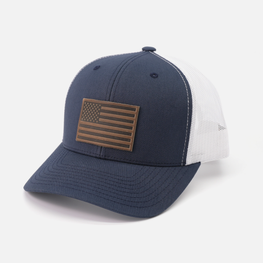 American Flag Hat – Full Grain Horween Leather Patch