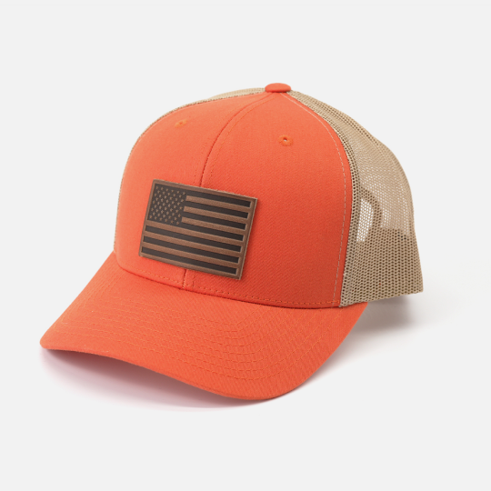 American Flag Hat – Full Grain Horween Leather Patch