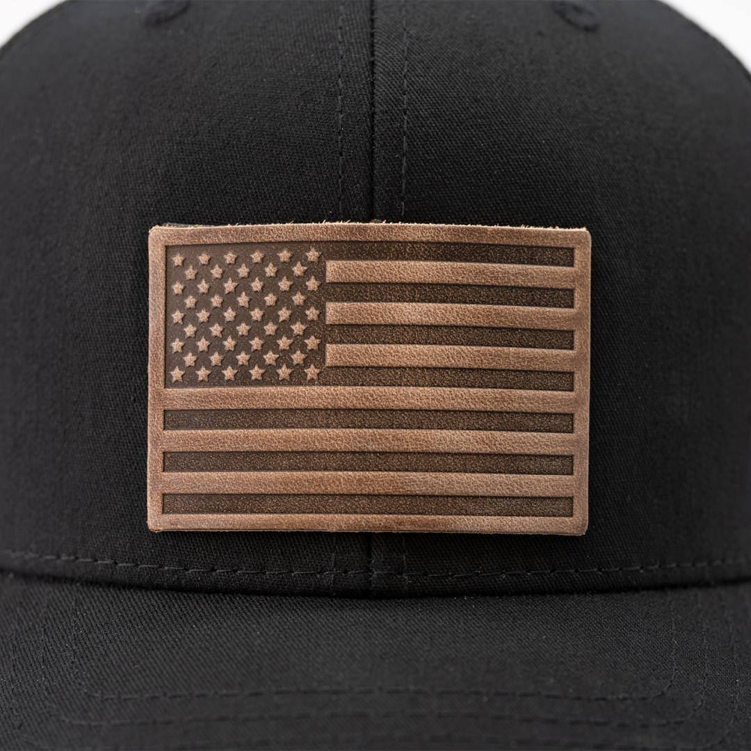 American Flag Hat – Full Grain Horween Leather Patch