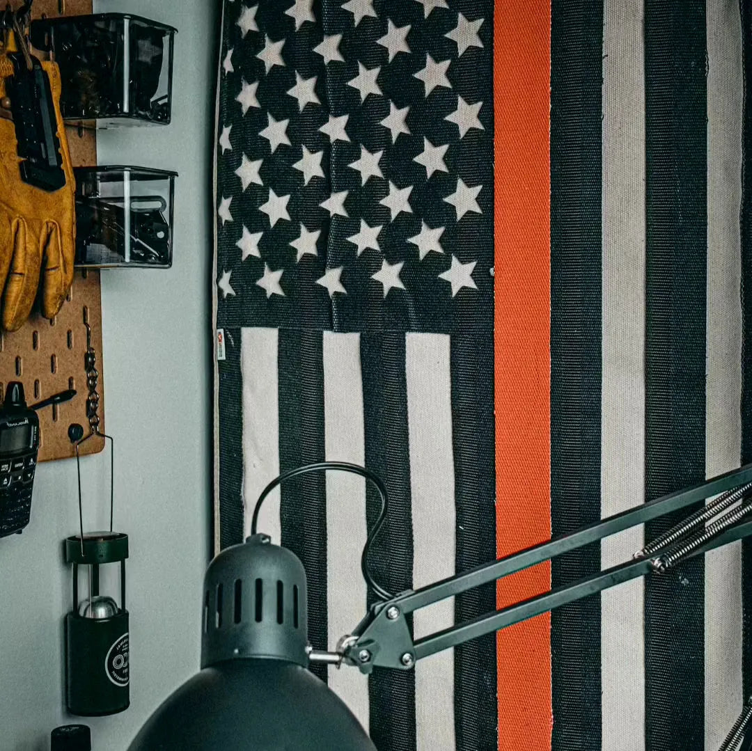 Fire Hose Thin Red Line Flag – Firefighter Tribute Wall Art