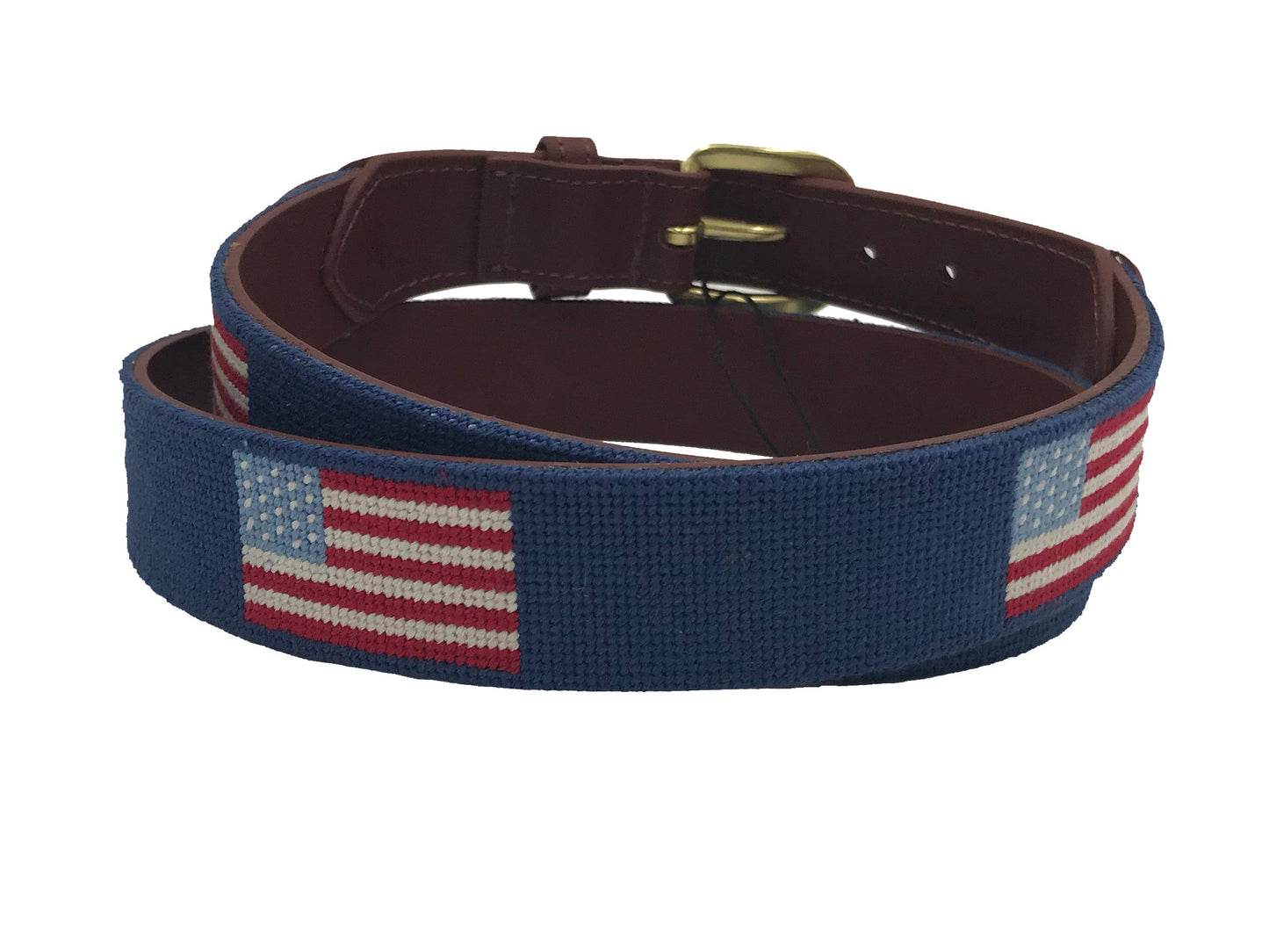 American Flag Needlepoint Belt – Handstitched Patriotic | Charleston Belt