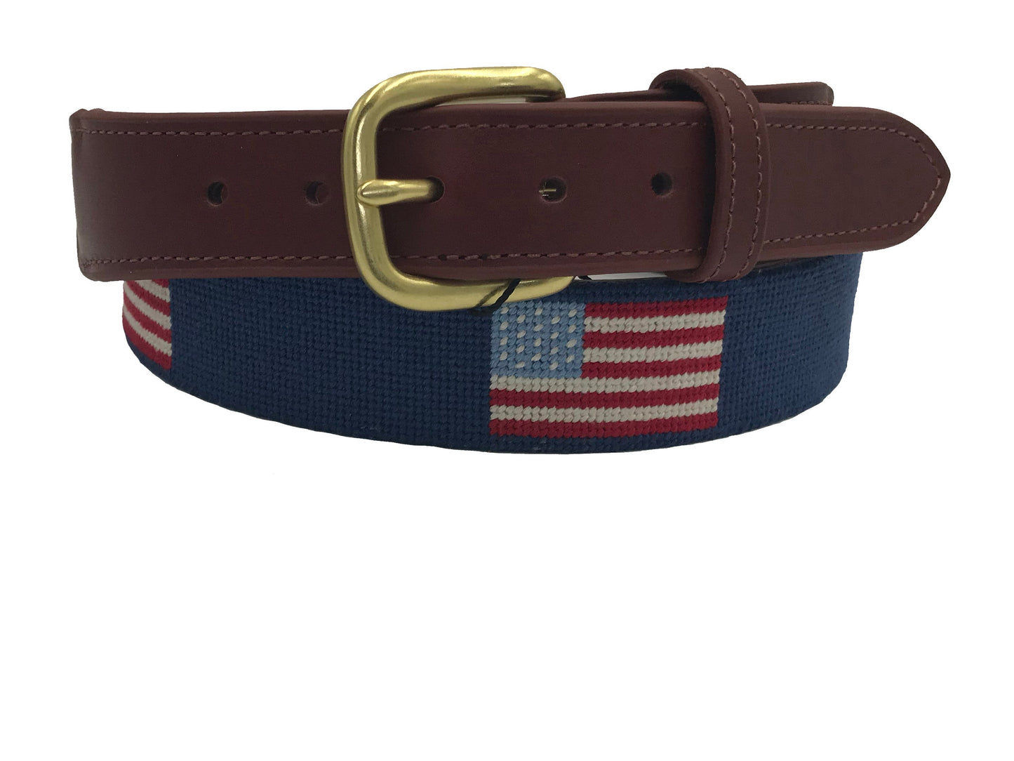 American Flag Needlepoint Belt – Handstitched Patriotic | Charleston Belt