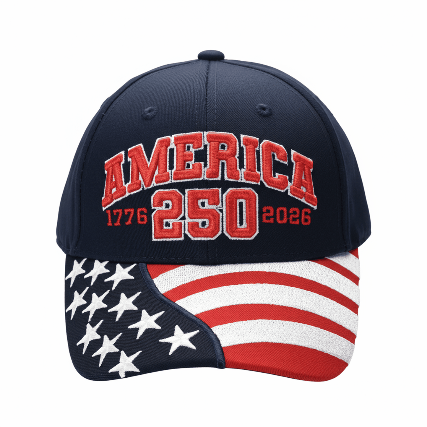 America 250th Anniversary Cap – American Flag Bill | Patriotic Cotton Twill Hat