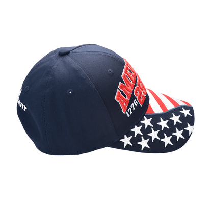 America 250th Anniversary Cap – American Flag Bill | Patriotic Cotton Twill Hat