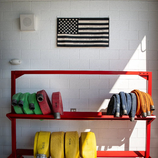 Fire Hose Combat Boot Leather American Flag | Made in USA