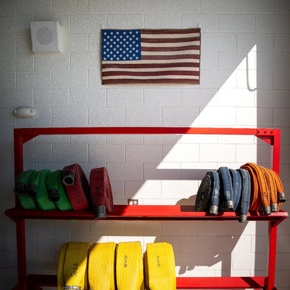 Vintage Fire Hose American Flag – Reclaimed & Handmade | Shop250