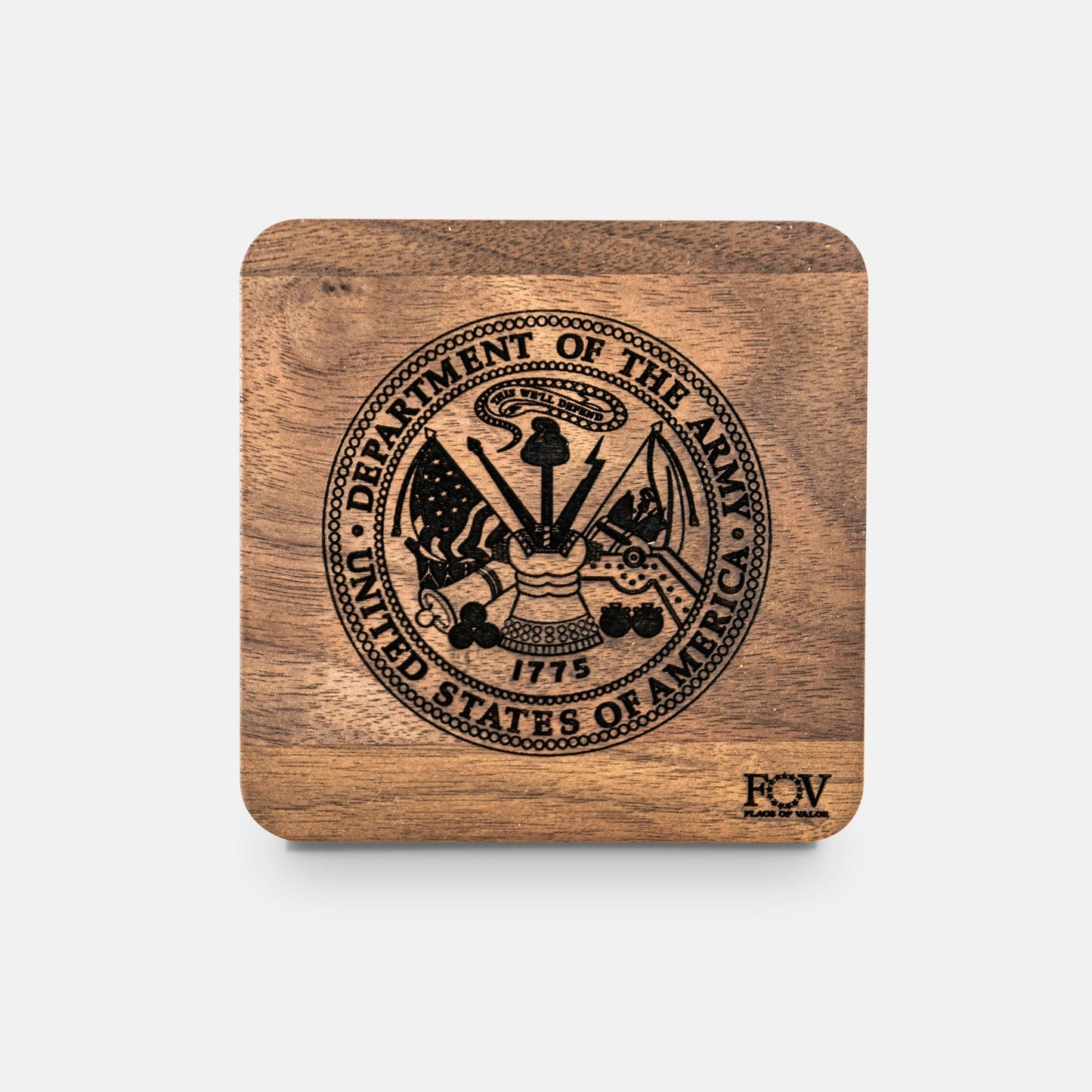 Walnut Military Coasters – Service Branch Set | Flag of Valor